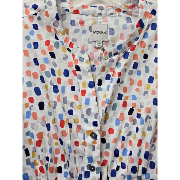 Nic + Zoe Seaglass Button Front Shirt Women's XS Multi Colar 3/4 Sleeve $148 - Picture 6 of 8